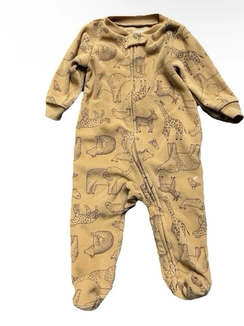 Baby Footie Pajamas Two Way Zipper Dinosaurs Animals Cookies Size 3-6 Months